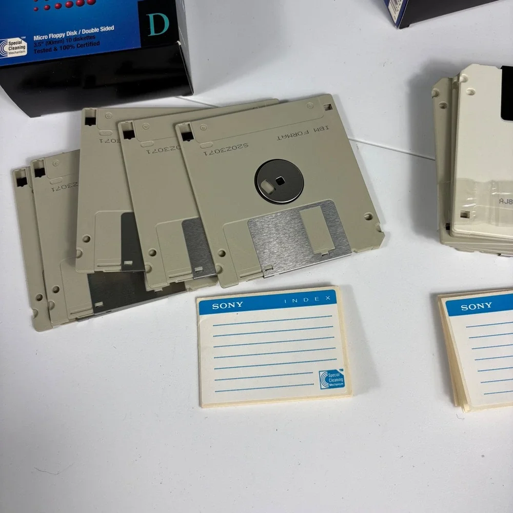 Vintage Sony 3.5 Floppy Disks Lot‎ IBM Formatted DS HD New Old Stock